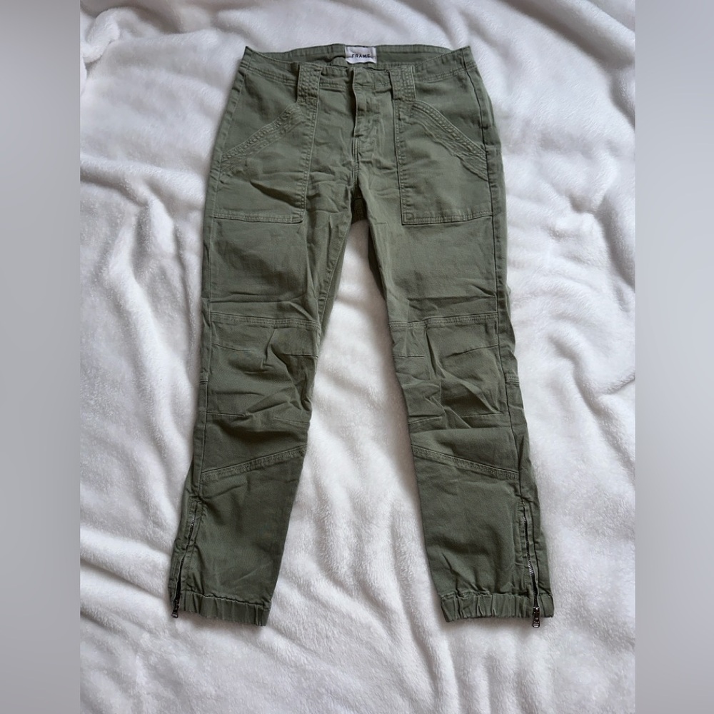 Frame Banded Bottom Trapunto Moto Pants size 27